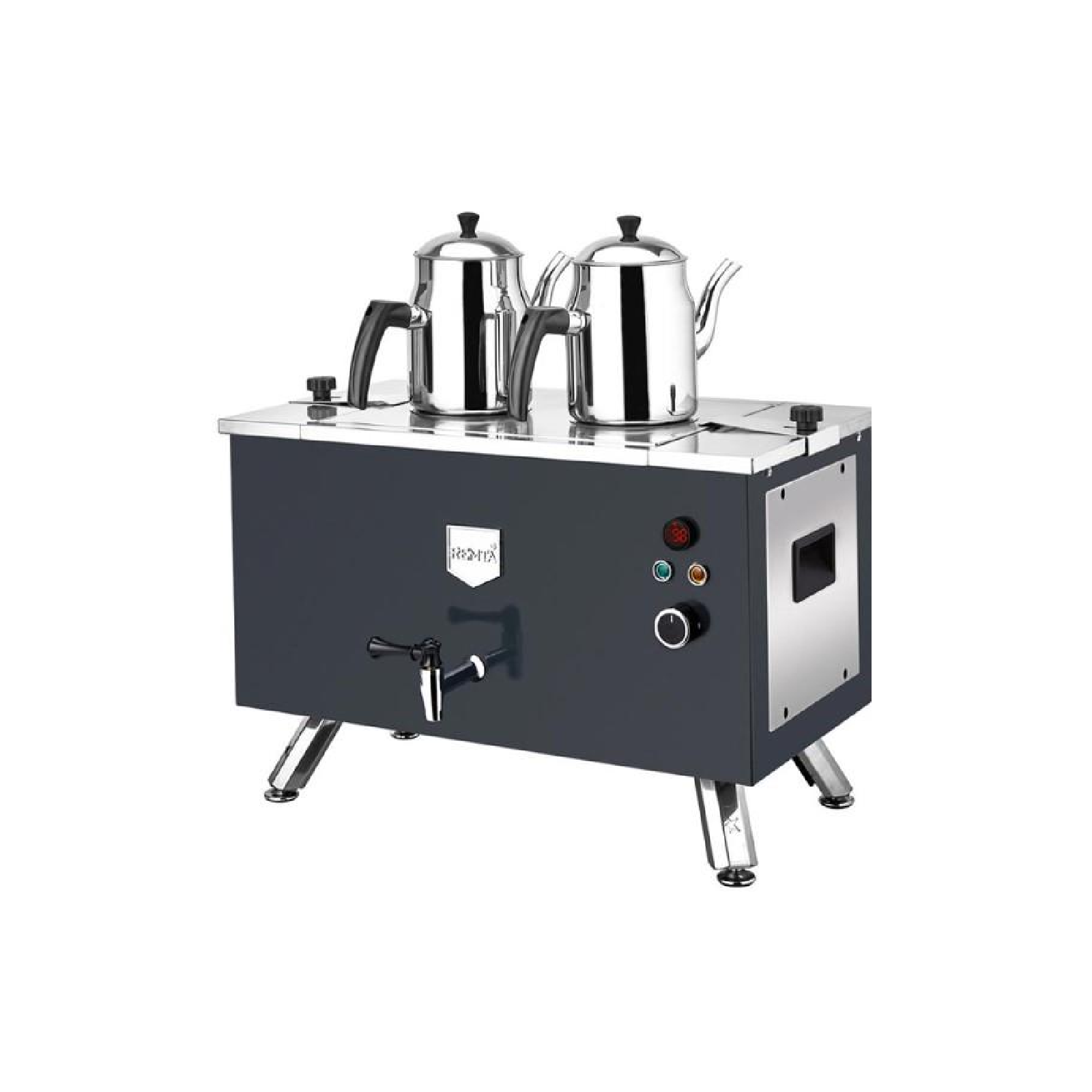 Remta EP02-L Çift Cidarlı 2 Demlikli Çay Makinesi, 20 L, Elektrikli, Siyah 5694 Remta EP02-L Çift Cidarlı 2 Demlikli Çay Makinesi, 20 L, Elektrikli, Siyah 5694