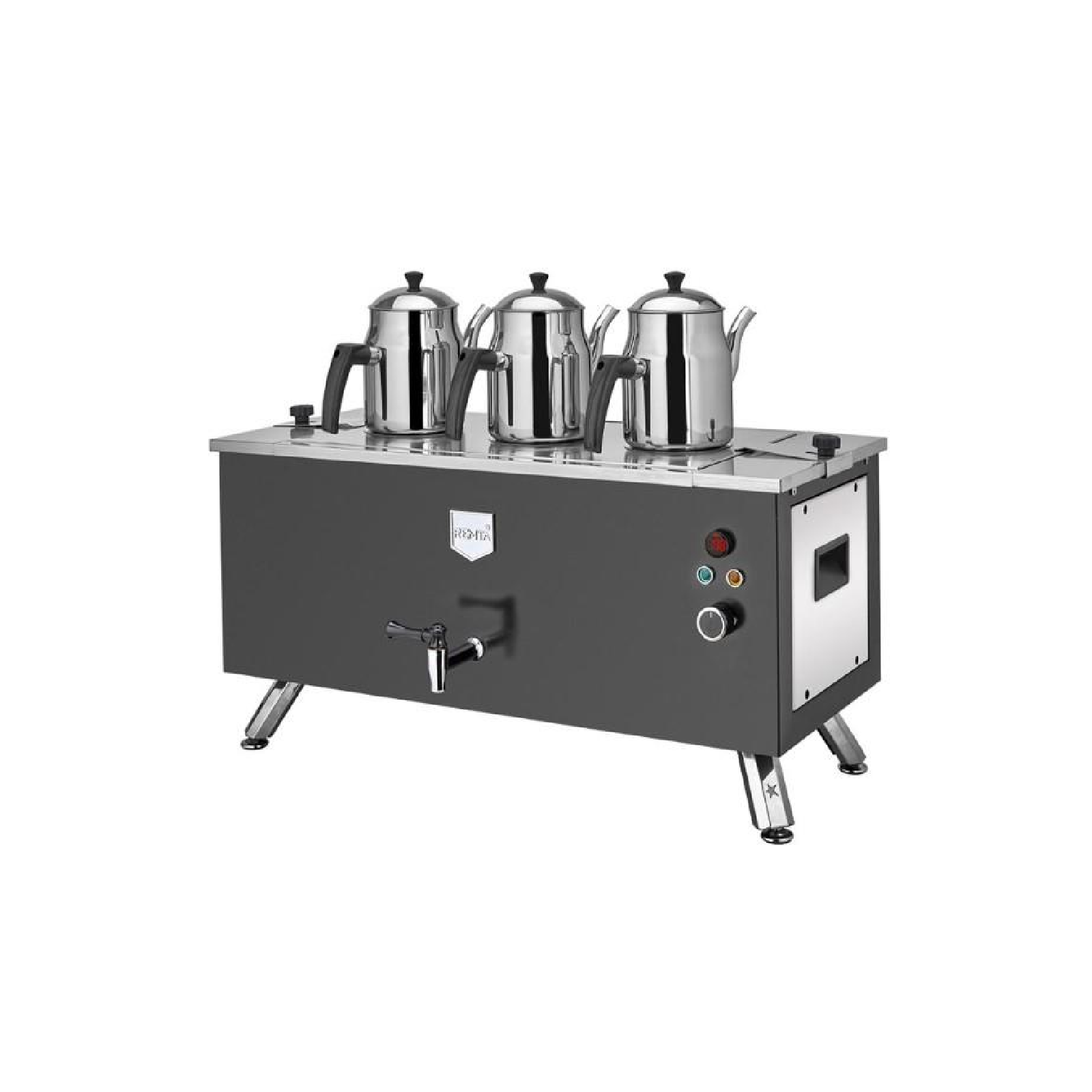 Remta EP03-L Çift Cidarlı 3 Demlikli Çay Makinesi, 31 L, Elektrikli, Siyah 5695 Remta EP03-L Çift Cidarlı 3 Demlikli Çay Makinesi, 31 L, Elektrikli, Siyah 5695