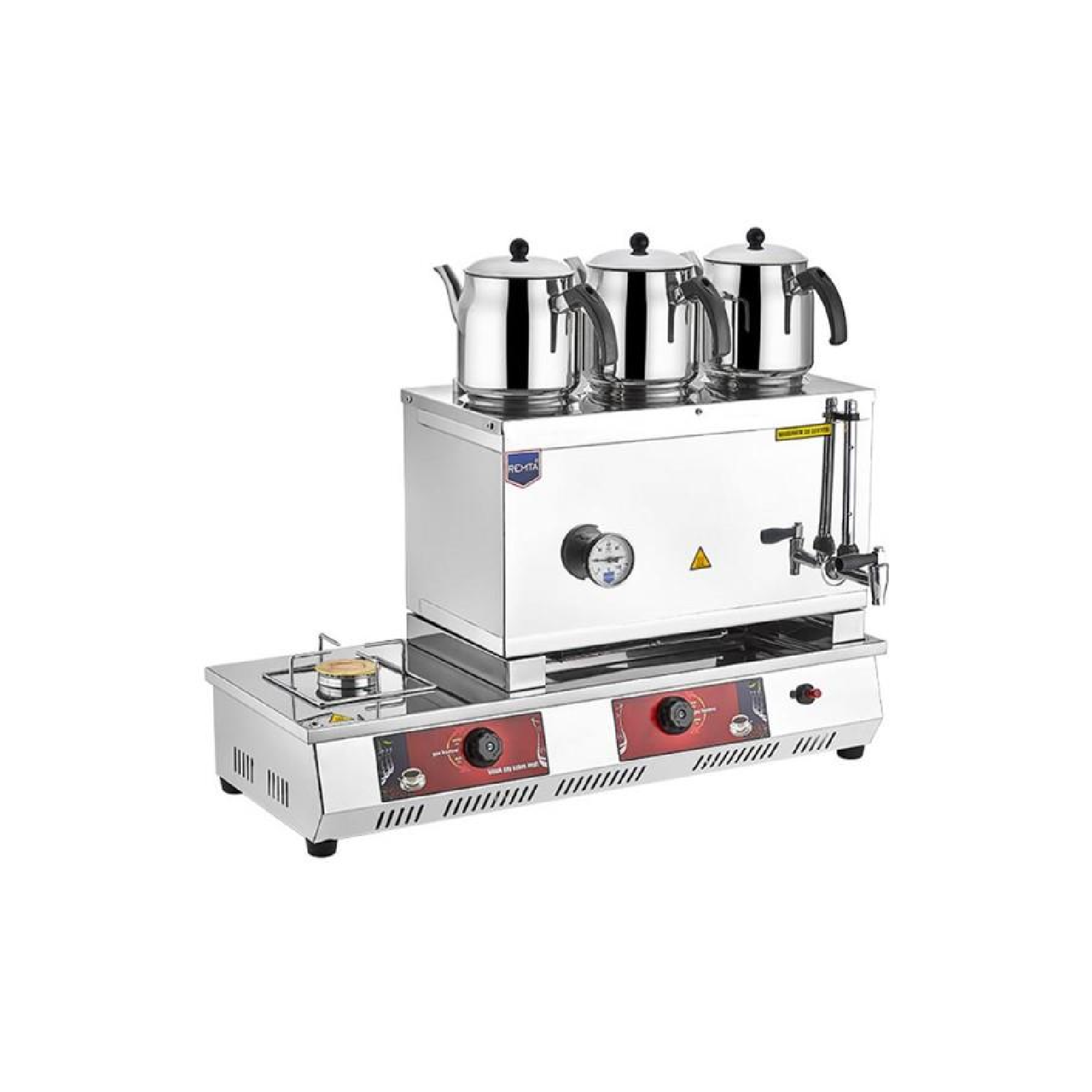 Remta N13E 55 Model Kahveci Takımlı Çay Kazanı, 3 Demlikli, 33 L, Elektrikli+Doğalgazlı 5698 Remta N13E 55 Model Kahveci Takımlı Çay Kazanı, 3 Demlikli, 33 L, Elektrikli+Doğalgazlı 5698